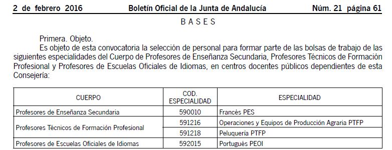 Impedir Sanción dolor de muelas Andalucía | Convocatoria Bolsa de Trabajo Secundaria, PTFP y EOI - STECyL-i