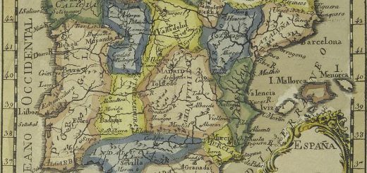 Mapa de España en el Atlas portátil de Tómas López, editado en Lisboa en 1812. BNE
