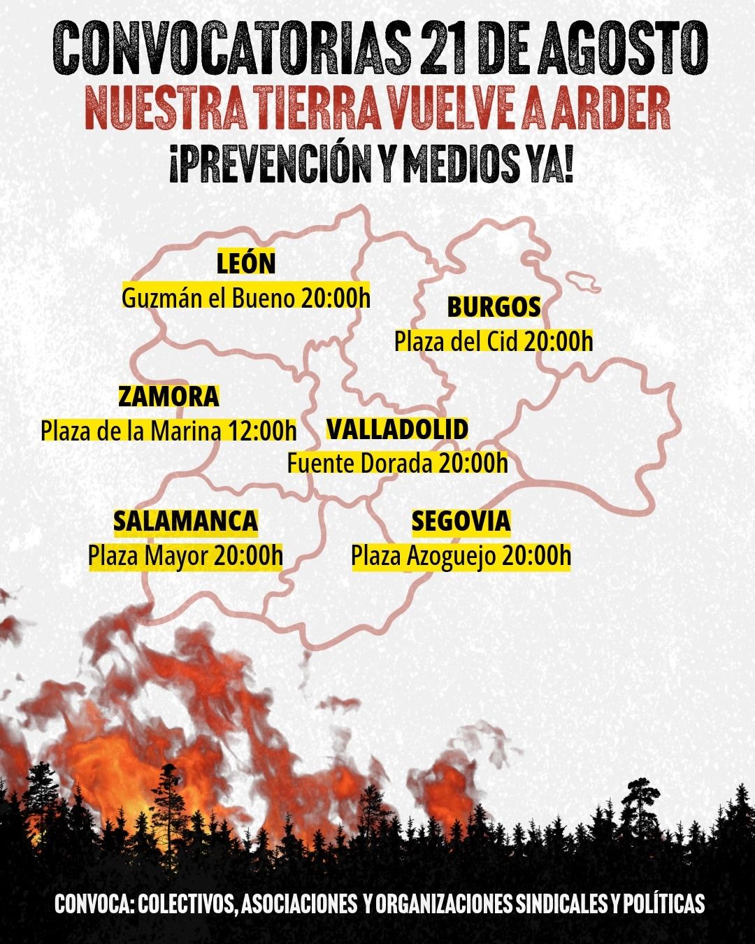 Nuestra tierra vuelve a arder 21 agosto 2026 MANIFESTACION